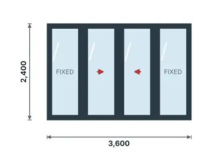 DS-04 Sliding door, 4 panels drawing