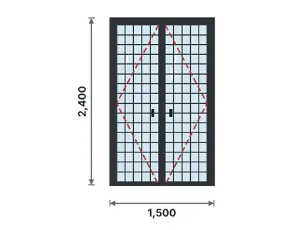 SD05-E Slim-steel glazed French doors drawing