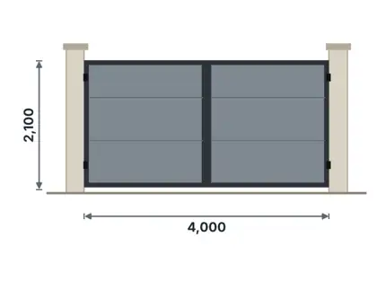 SG02-C Double swing driveway gate – Full sheet (privacy) drawing