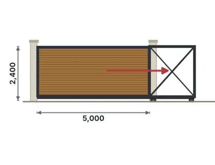 SG05-K Cantilever sliding gate drawing