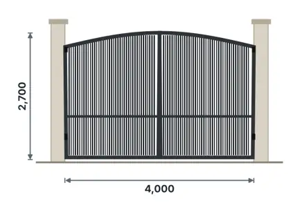 SG08-B Arched-top double gate drawing