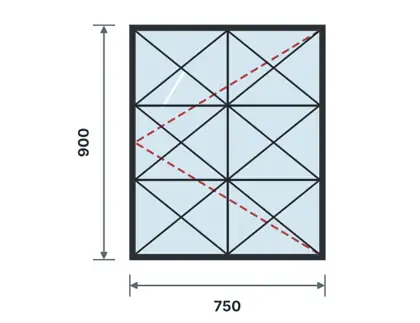 SW01-F Single casement window – Kenyan box & cross drawing