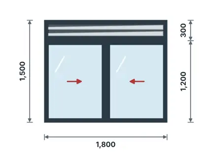 WS-11 Sliding window with aluminium louvre fanlight